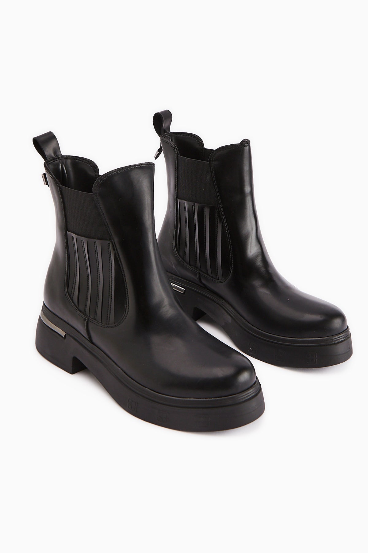 Pava Black Patent Heeled Detail Women’s Boots
