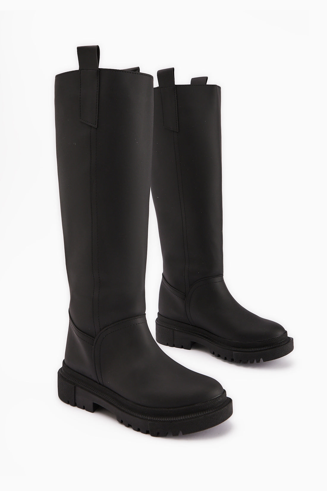 Dayna Black Thick Sole Pull-On Boots