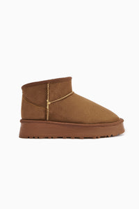 Lilly-Anne Tan Suede Short Fur Lined Women’s Boots