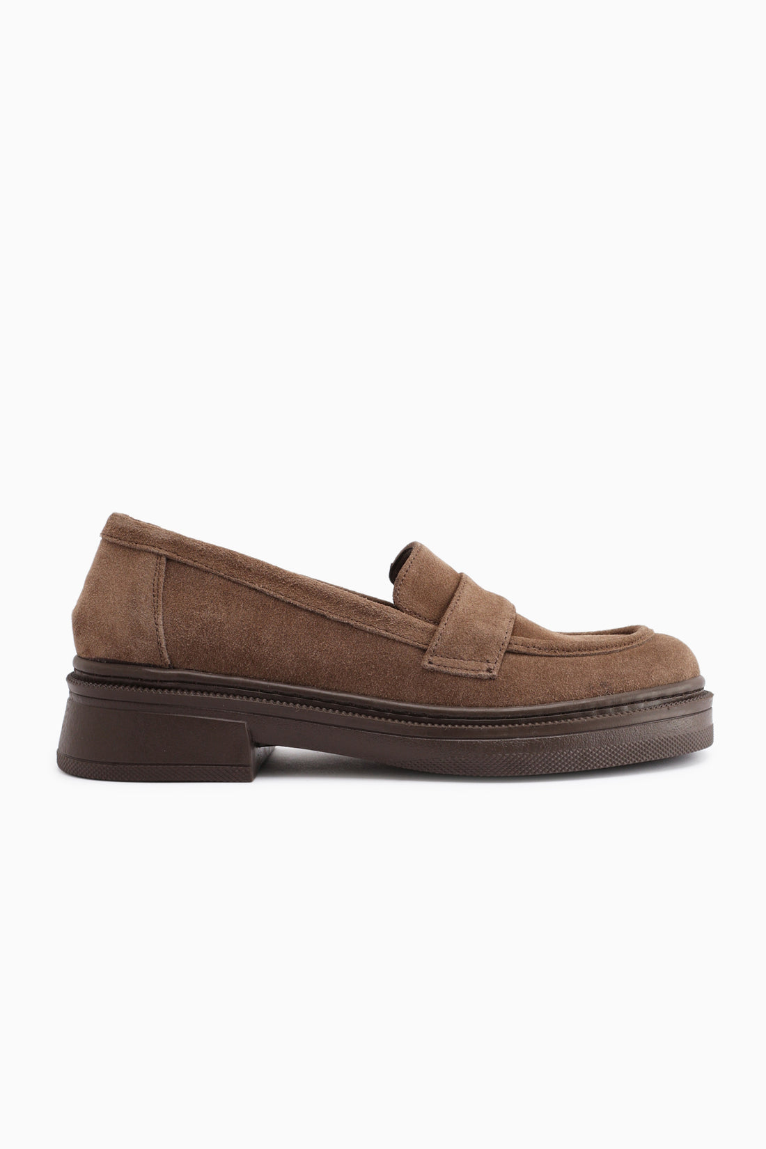 Britha Genuine Leather Brown Suede Penny Loafer Women’s Daily Shoes