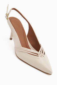 Olive Beige Buckled Slim Heeled Women’s Shoes