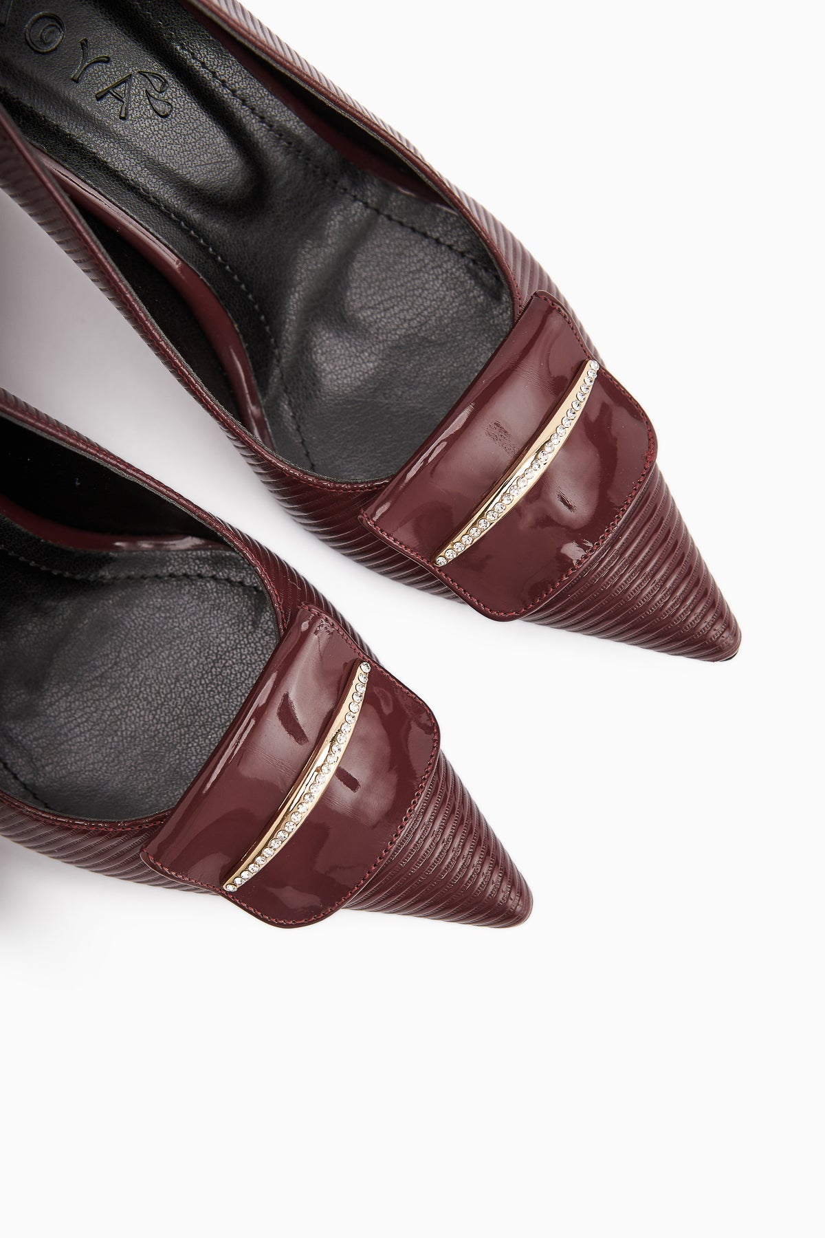 Saja Women's Burgundy Buckled High Heel Shoe