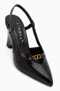 Rima Black Buckle Detailed Women’s Heeled Shoes
