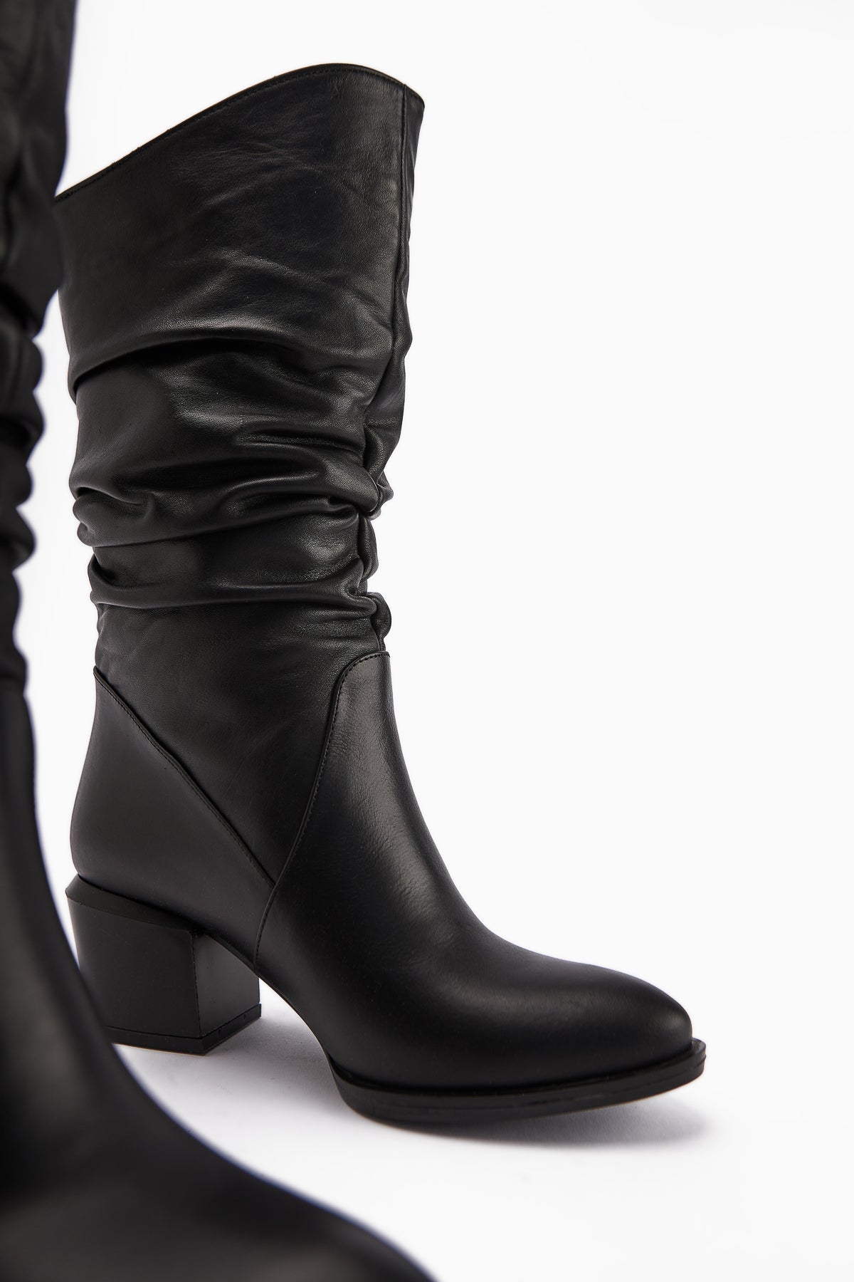 Narges Genuine Leather Black High Heel Women's Boot