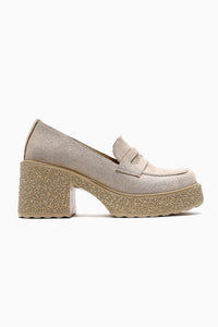 Boi Nude Suede Platform Casual Shoes