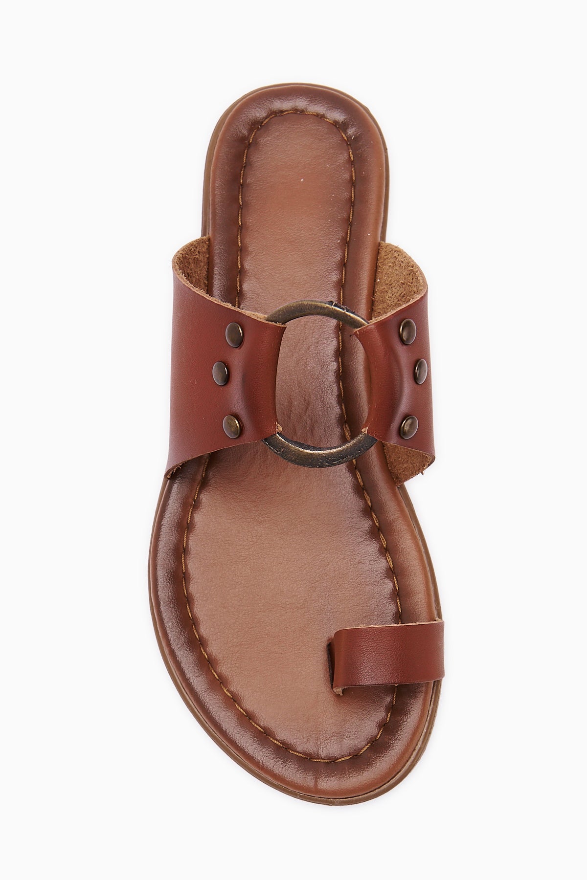 Genuine Leather Bitania Tan Thong Slippers