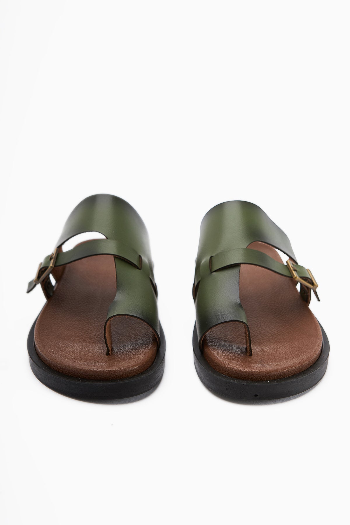 Enisa – Olive Toe-Post Slide (Women)