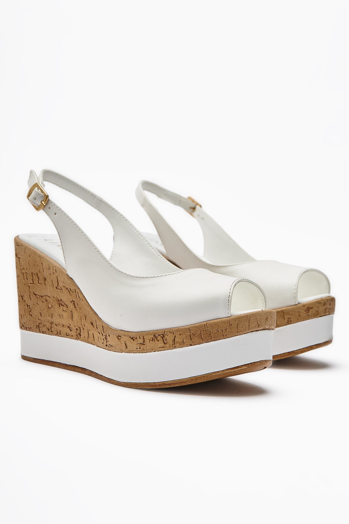 Jenny Women's White Platform Heels