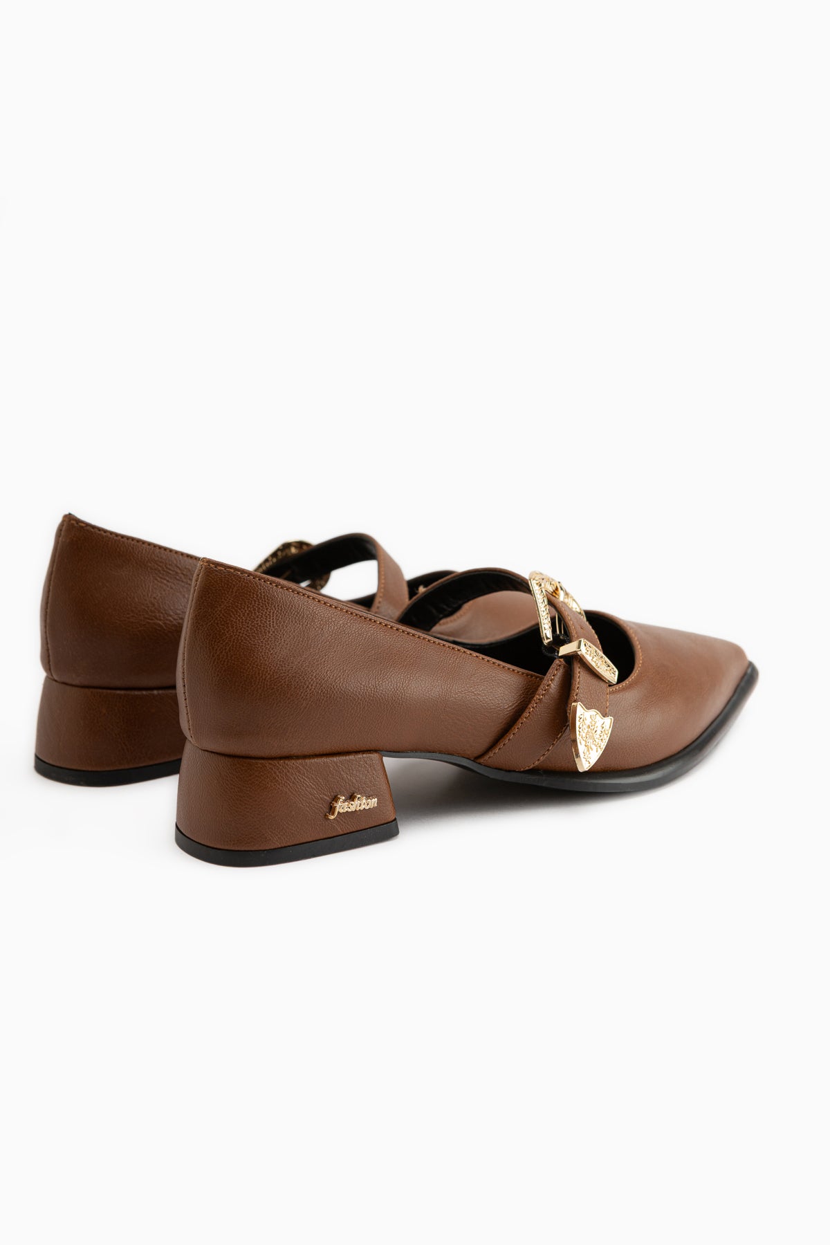 Jacklin Tan Strappy Short Heeled Women’s Shoes