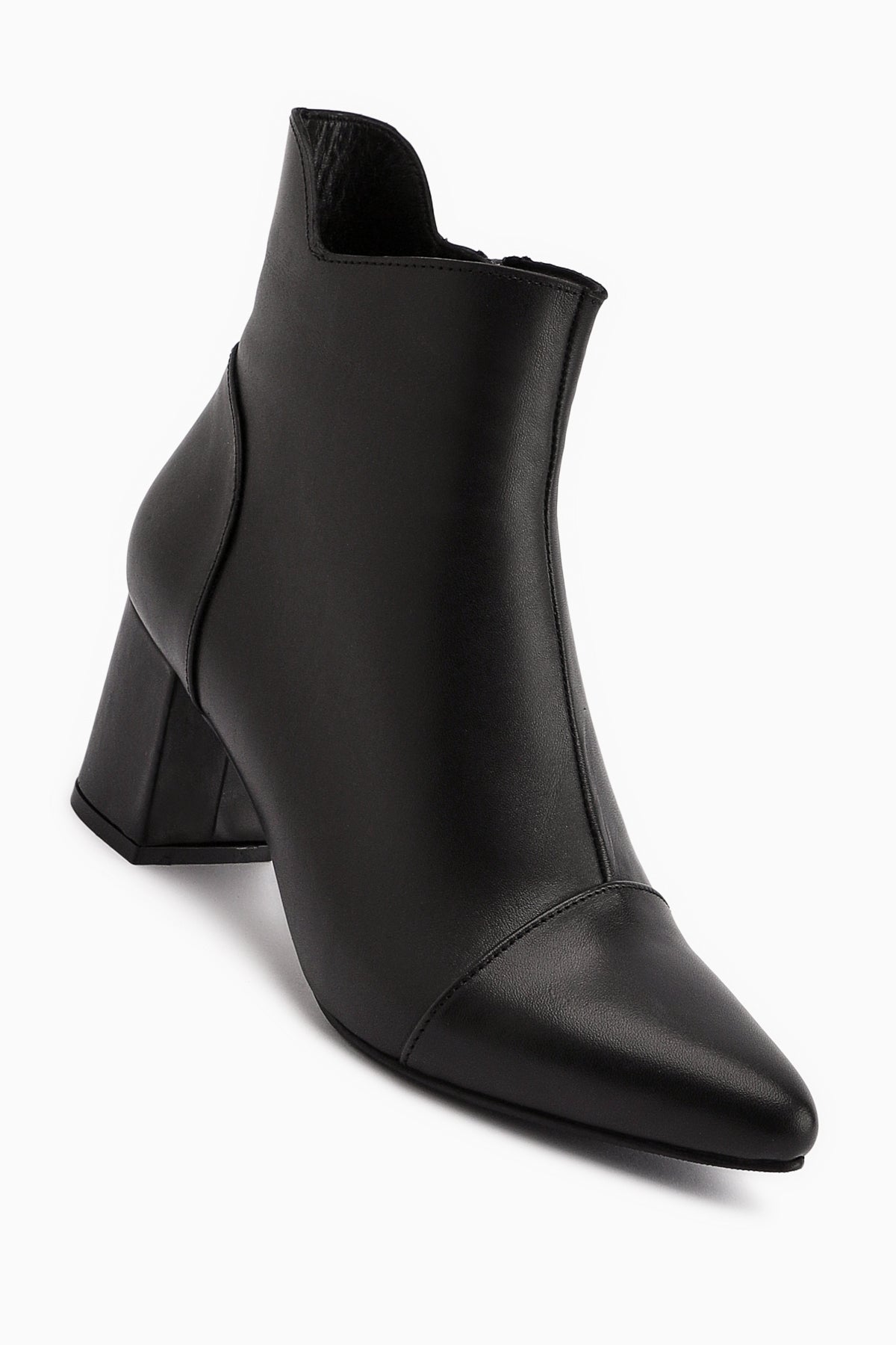 Helia – Genuine Leather Black Heeled Boot (Women)