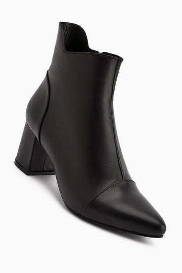 Helia – Genuine Leather Black Heeled Boot (Women)