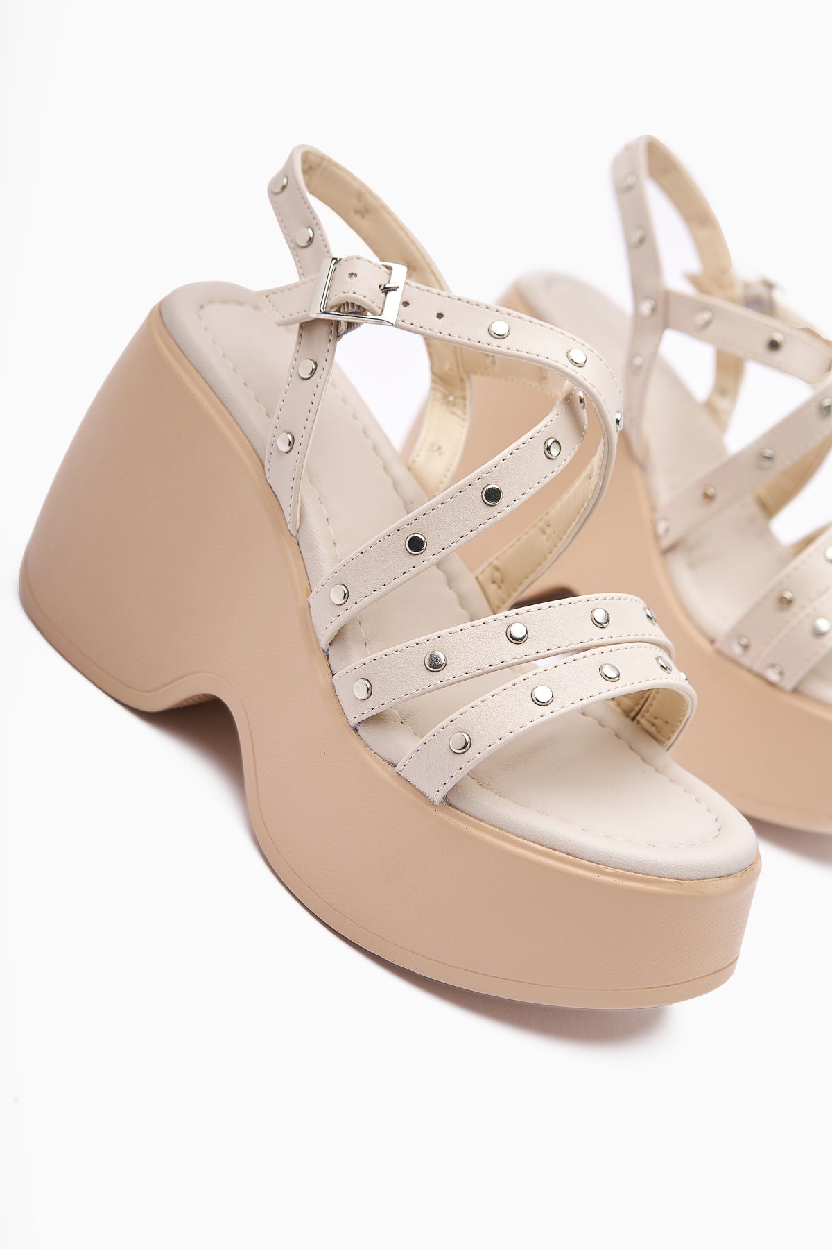 Ying Nude Strappy Platform Heels Women's Sandals