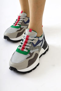 Netta Gray Mesh Detailed Lace-Up Women’s Sneakers