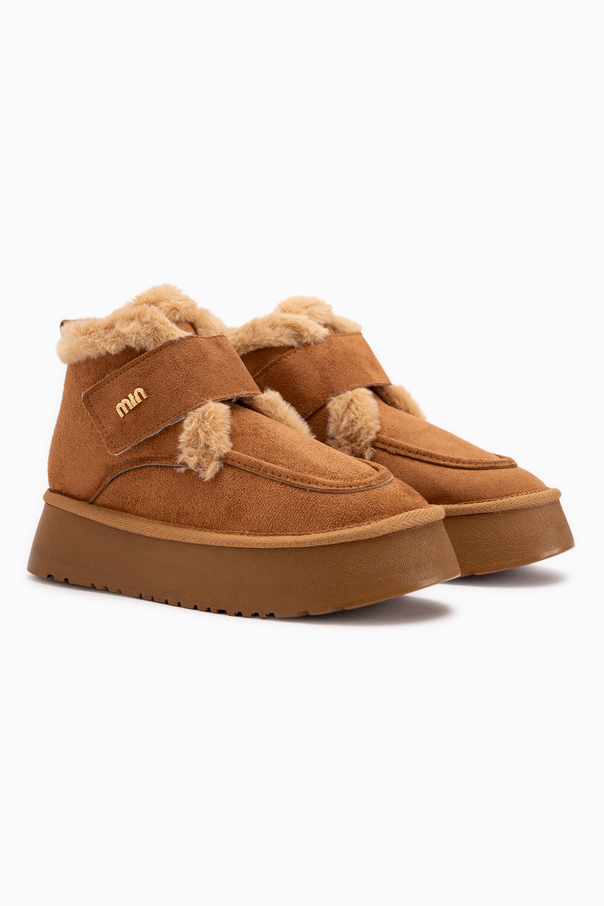 Celia Tan Suede Fur Thick Sole Women’s Boots