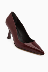 Dolly – Burgundy Patent Slim Heel Heeled Shoe (Women)