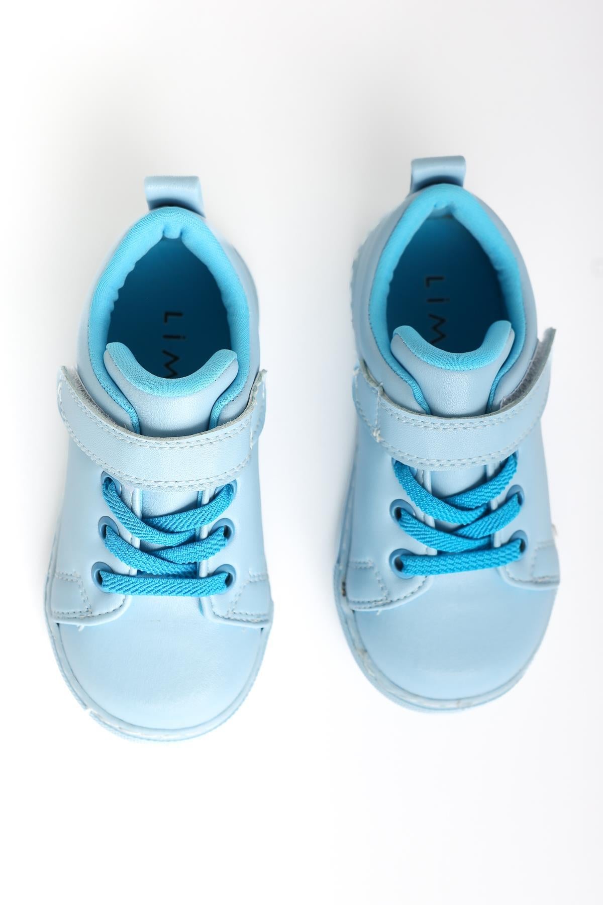 Daisy Blue Lace-Up Velcro Detail Baby Athletic Shoe