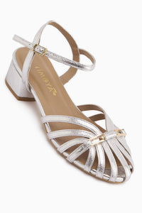 Serry Genuine Leather Silver Buckled Women’s Sandal