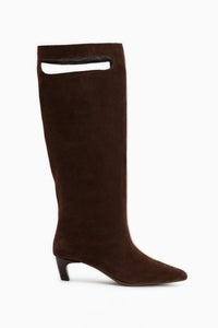 Gena Genuine Leather Brown Suede Short Heeled Women’s Boots