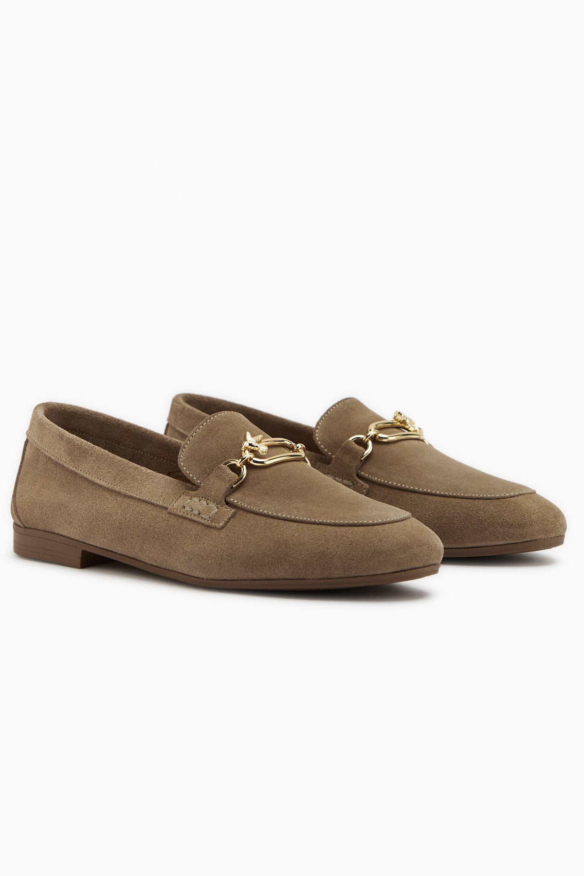Alessa Genuine Leather Suede Beige Buckled Women’s Loafer Casual Moccasin Shoes