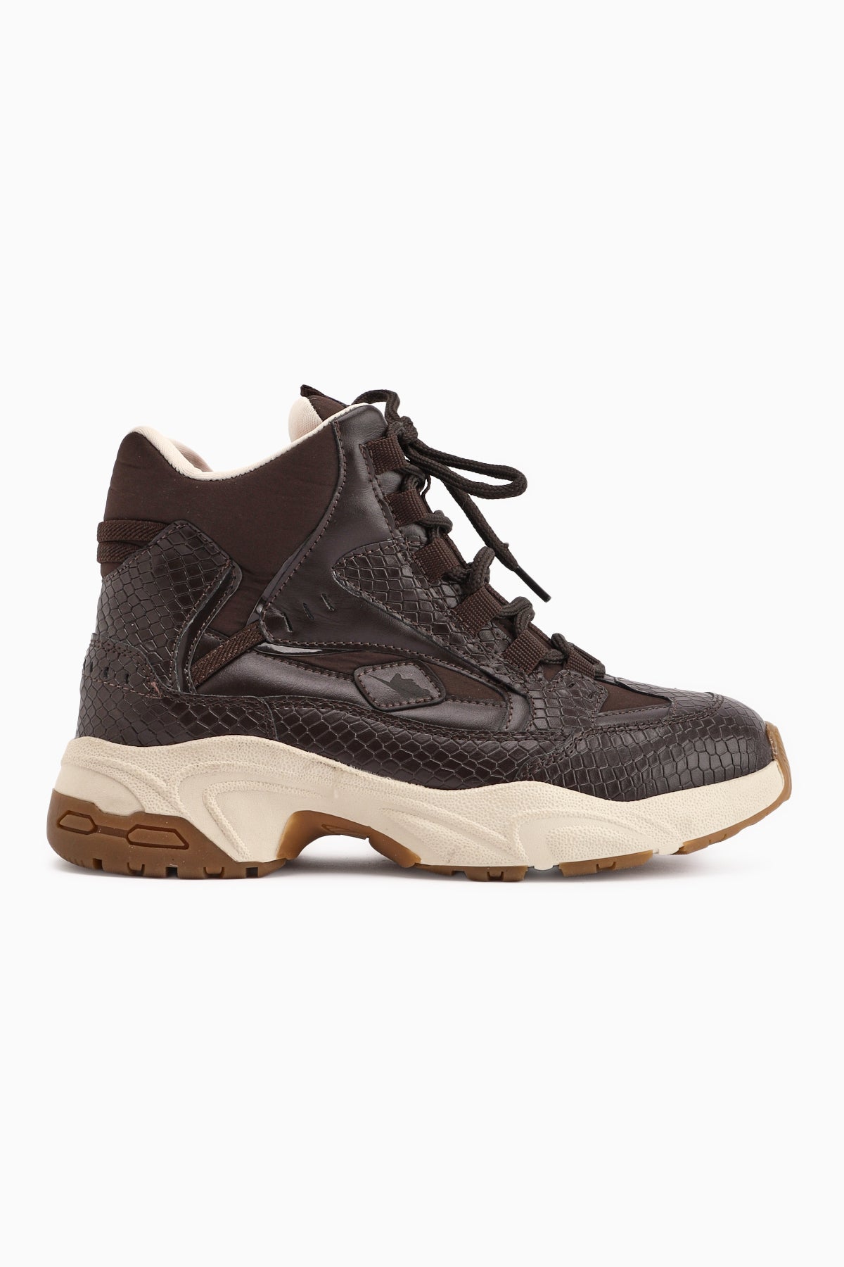 Nency – Brown Lace-Up Sneaker Boot (Women)