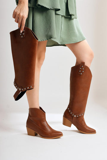 Caarina – Cognac Removable Shank Knee-High Boot (Women)
