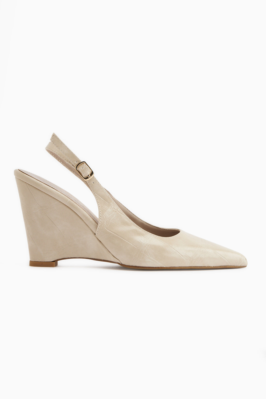 Tira Beige Wedge Pointed Toe Women’s Sandal