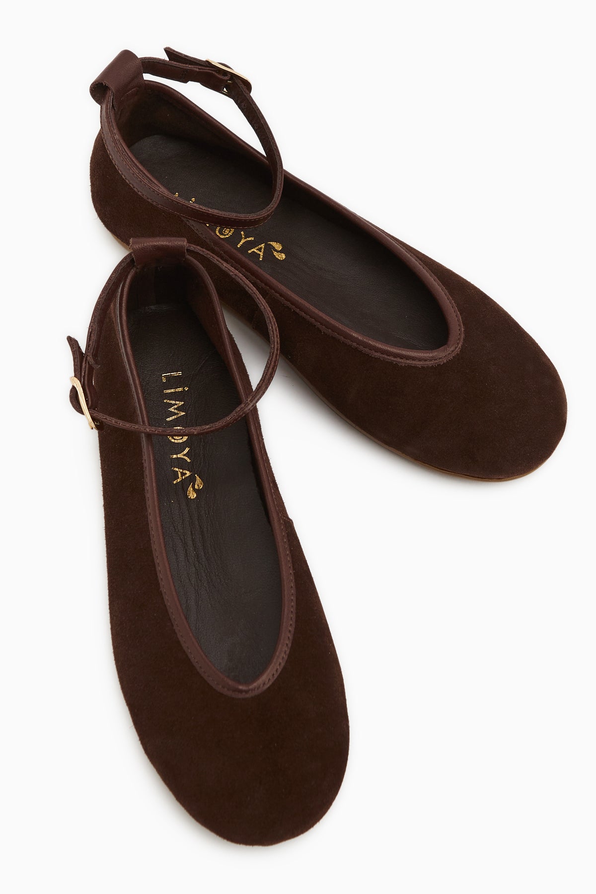 Genuine Leather Jenin Brown Suede Belted Women’s Ballet Flats