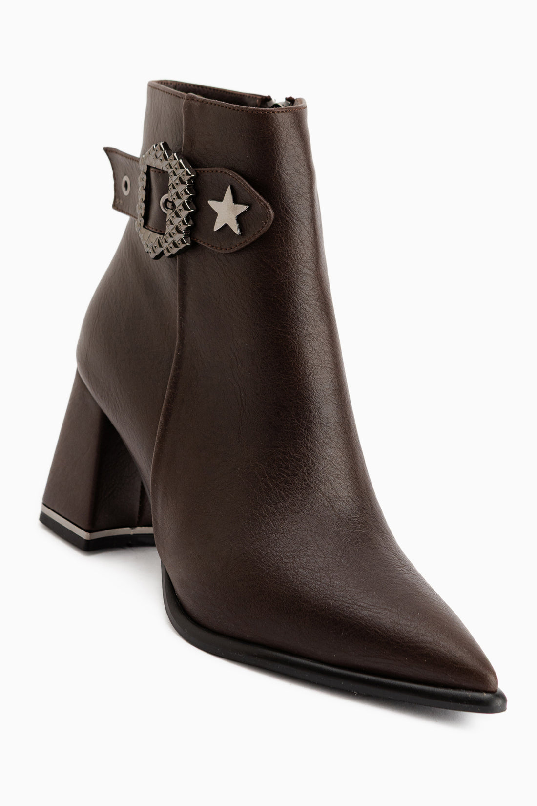 Olena Brown Buckle Detailed Women’s Boots
