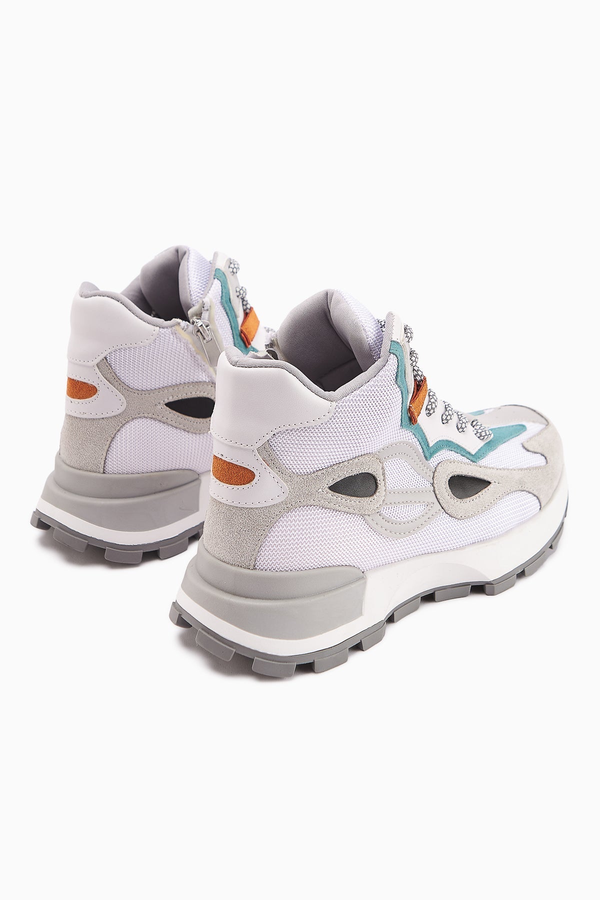 Emma White Suede Detailed Lace-up Women's Sport Boot