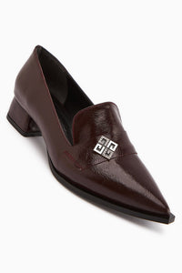 Jaklin Women's Burgundy Pointed Toe Low Heel Shoe