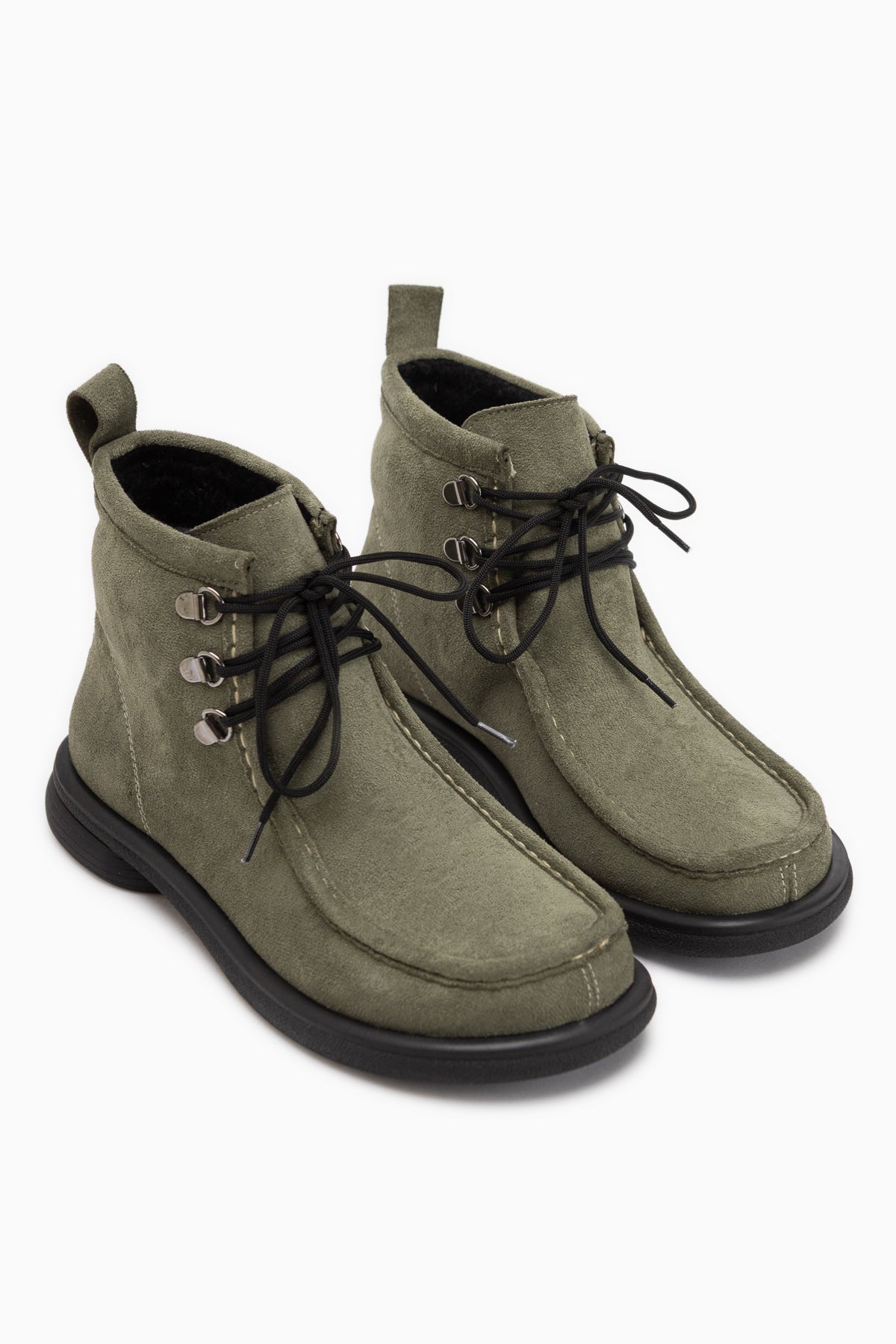 Edie Green Suede Lace-Up Women’s Boots