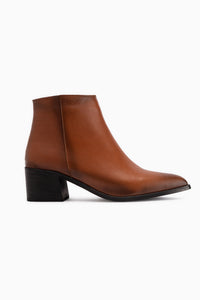 Mita Genuine Leather Tan Heeled Women’s Boots