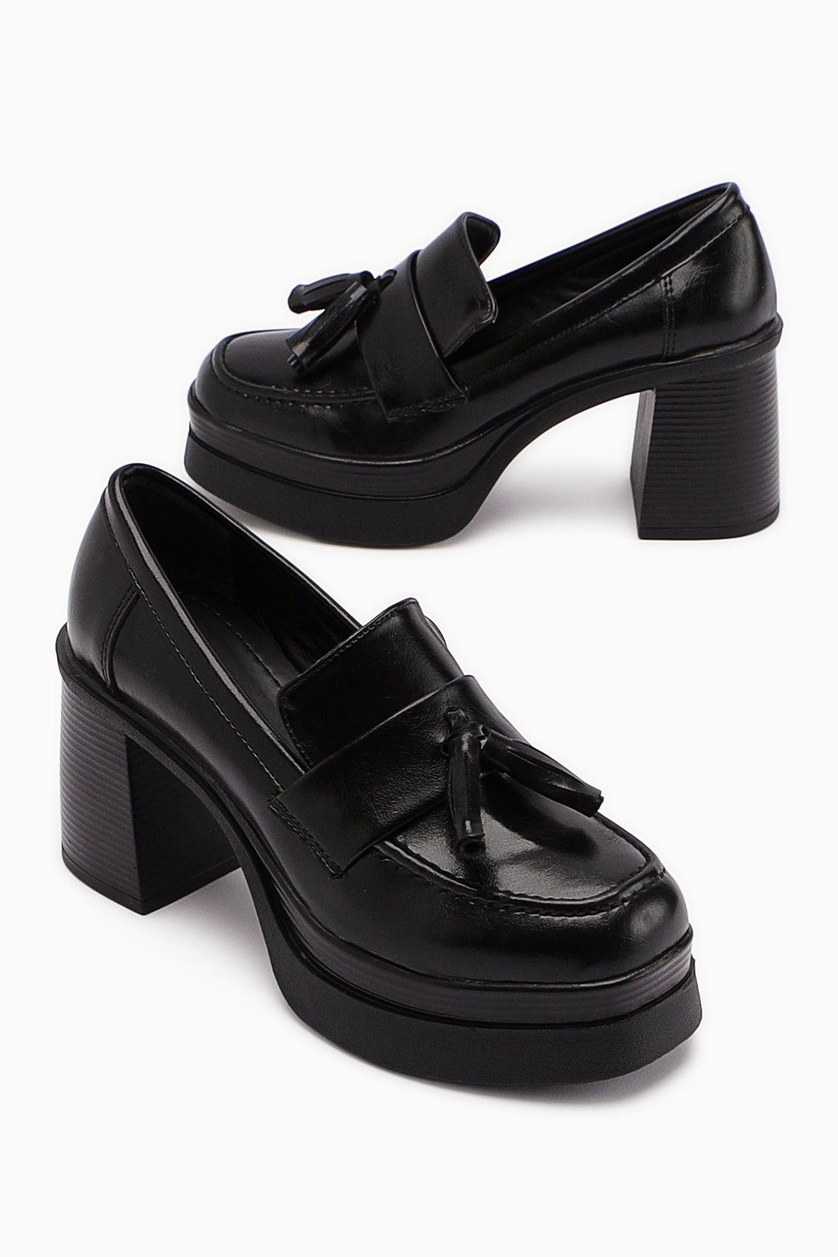 Juni – Black Platform Heeled Shoe (Women)