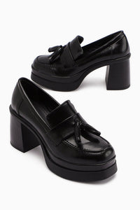 Juni – Black Platform Heeled Shoe (Women)