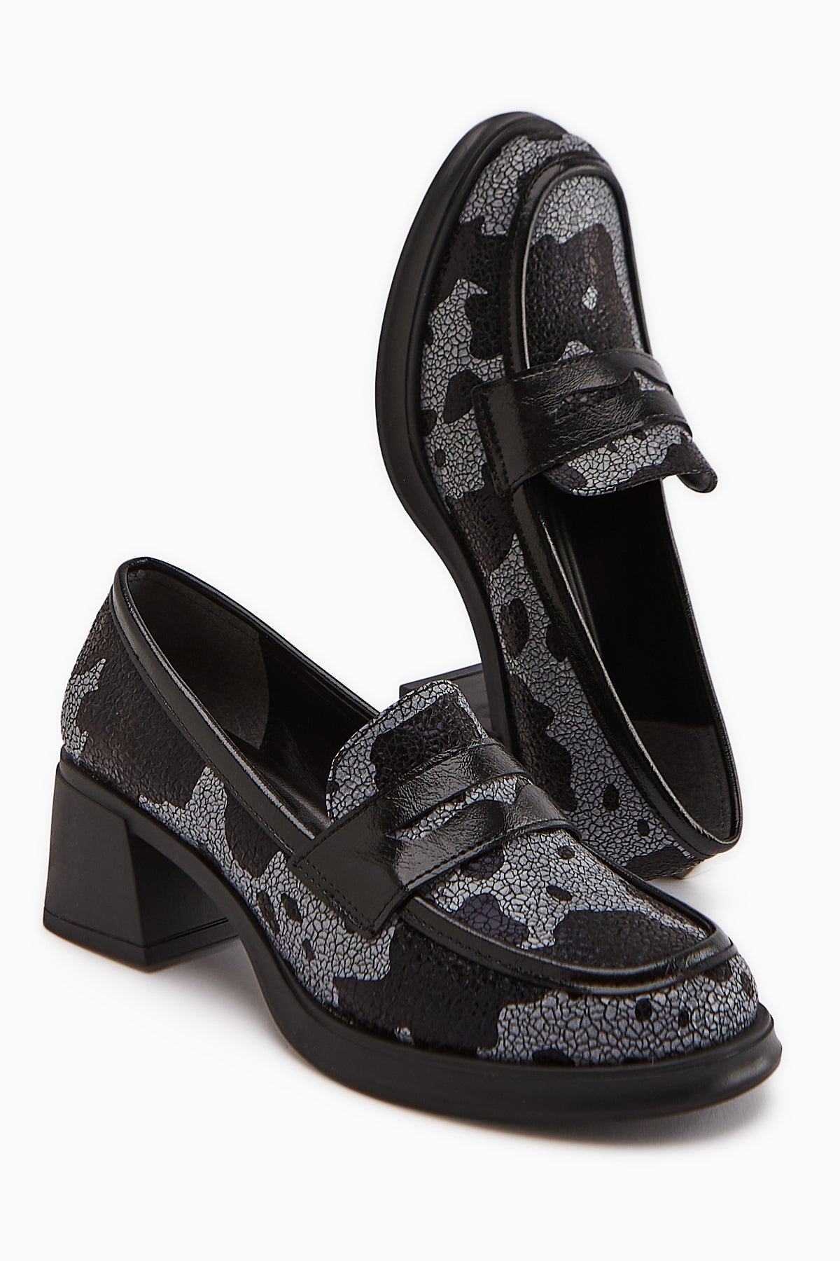 Keyla Black Monochrome Patterned Women's Loafer