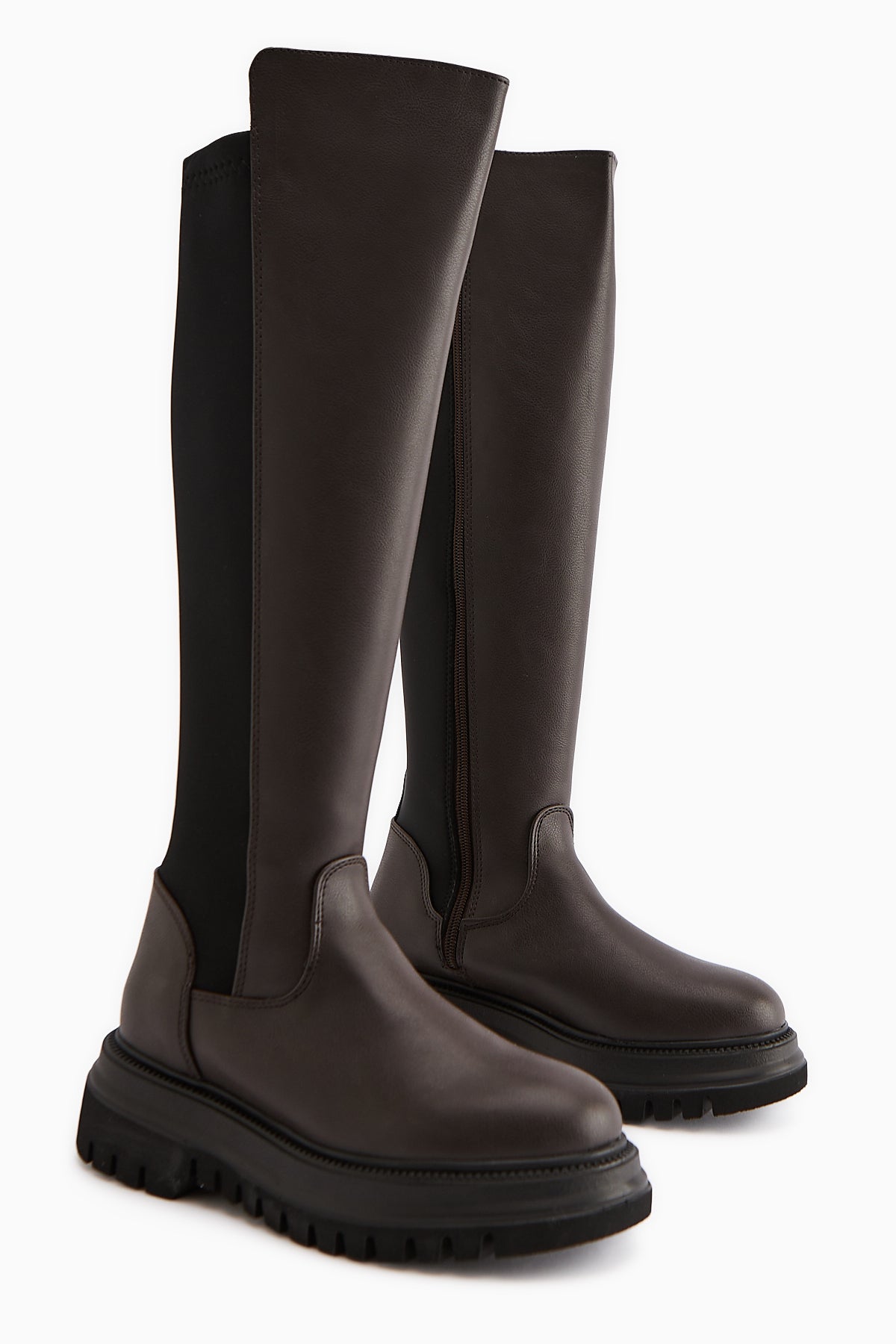 Latoya Brown Stretch Detailed Women’s Boots