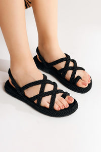 Marlene Black Cross Rope Women’s Sandal