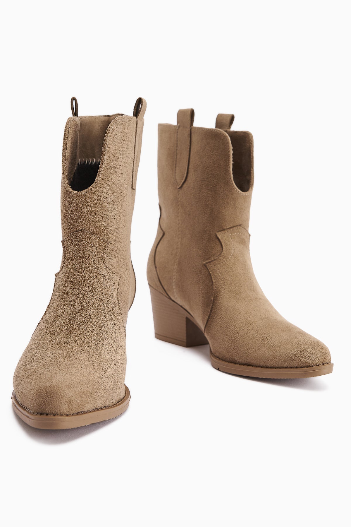 Erica Mink Suede Heeled Western Women's Boot