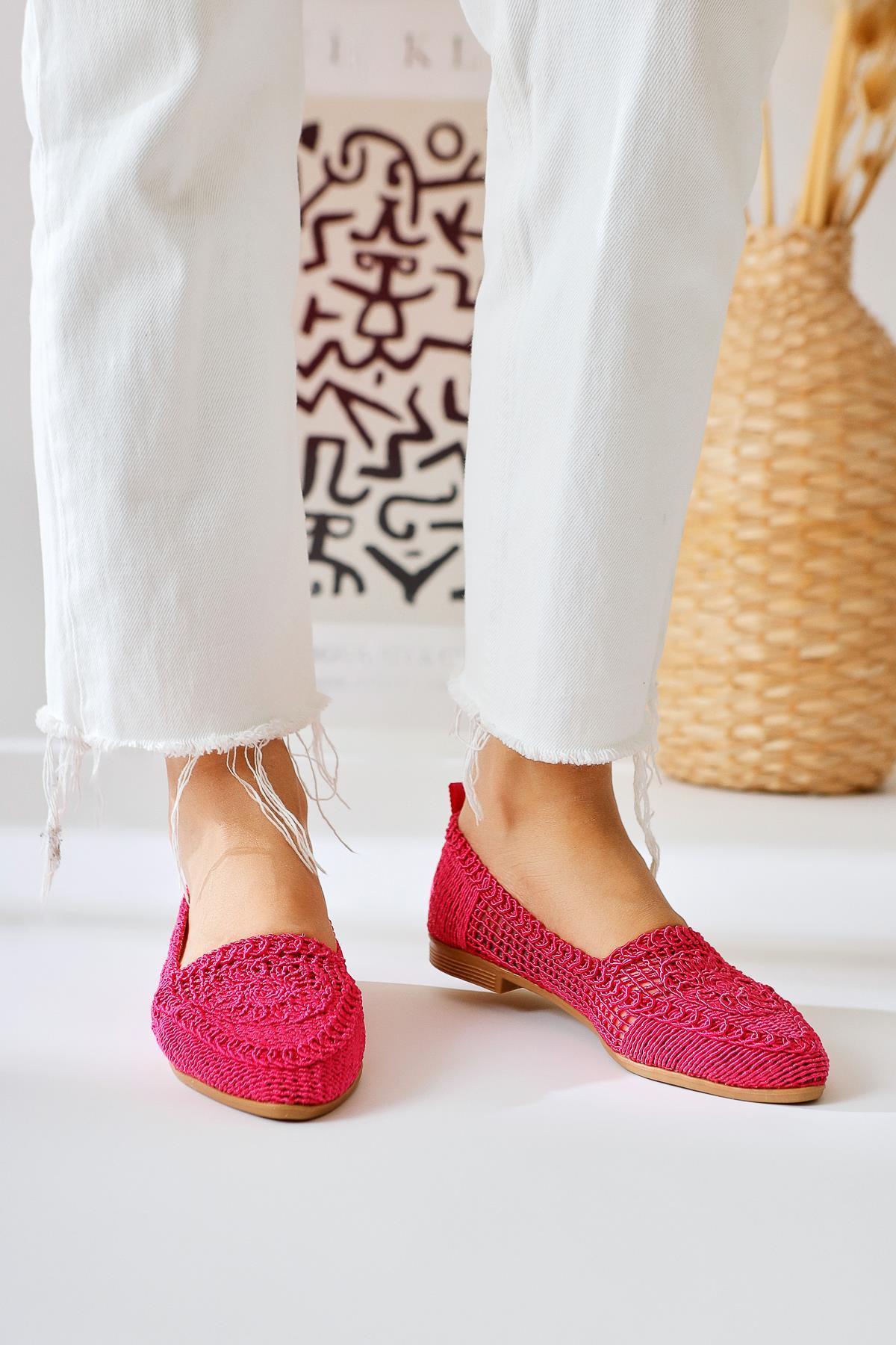 Joka Fuchsia Knitted Ballet Flat