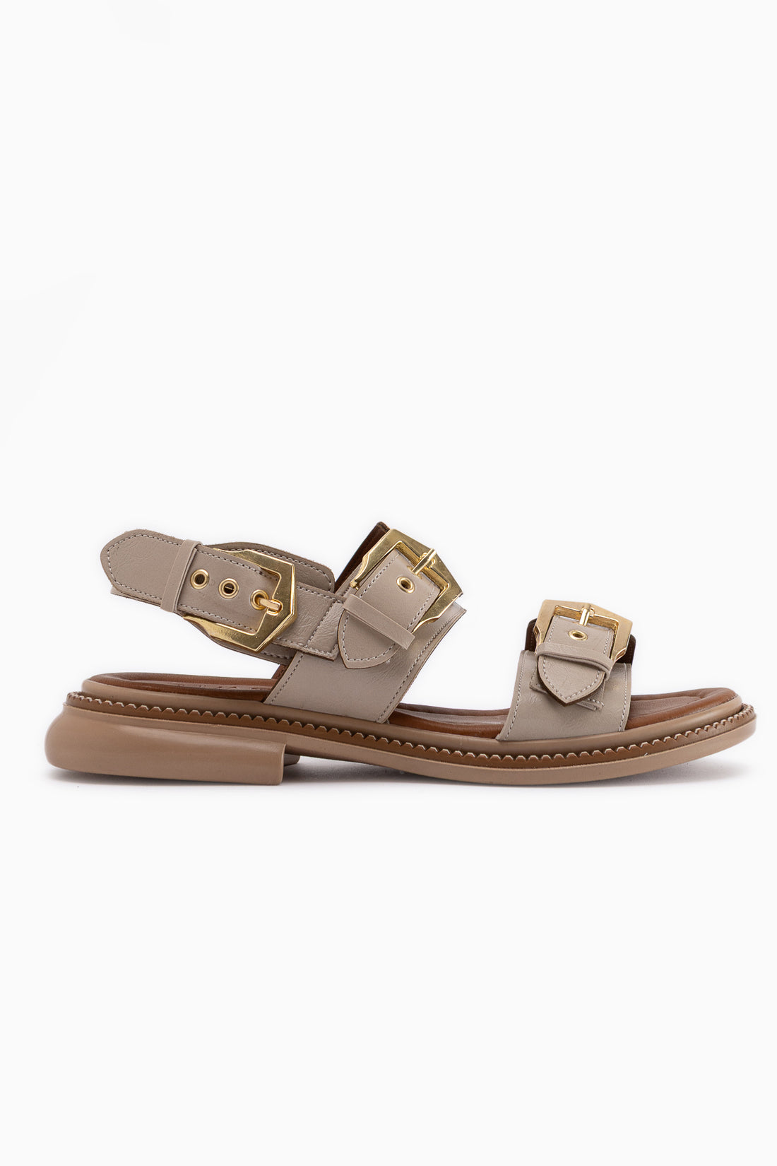 Liena Beige Double Buckle Women’s Sandal