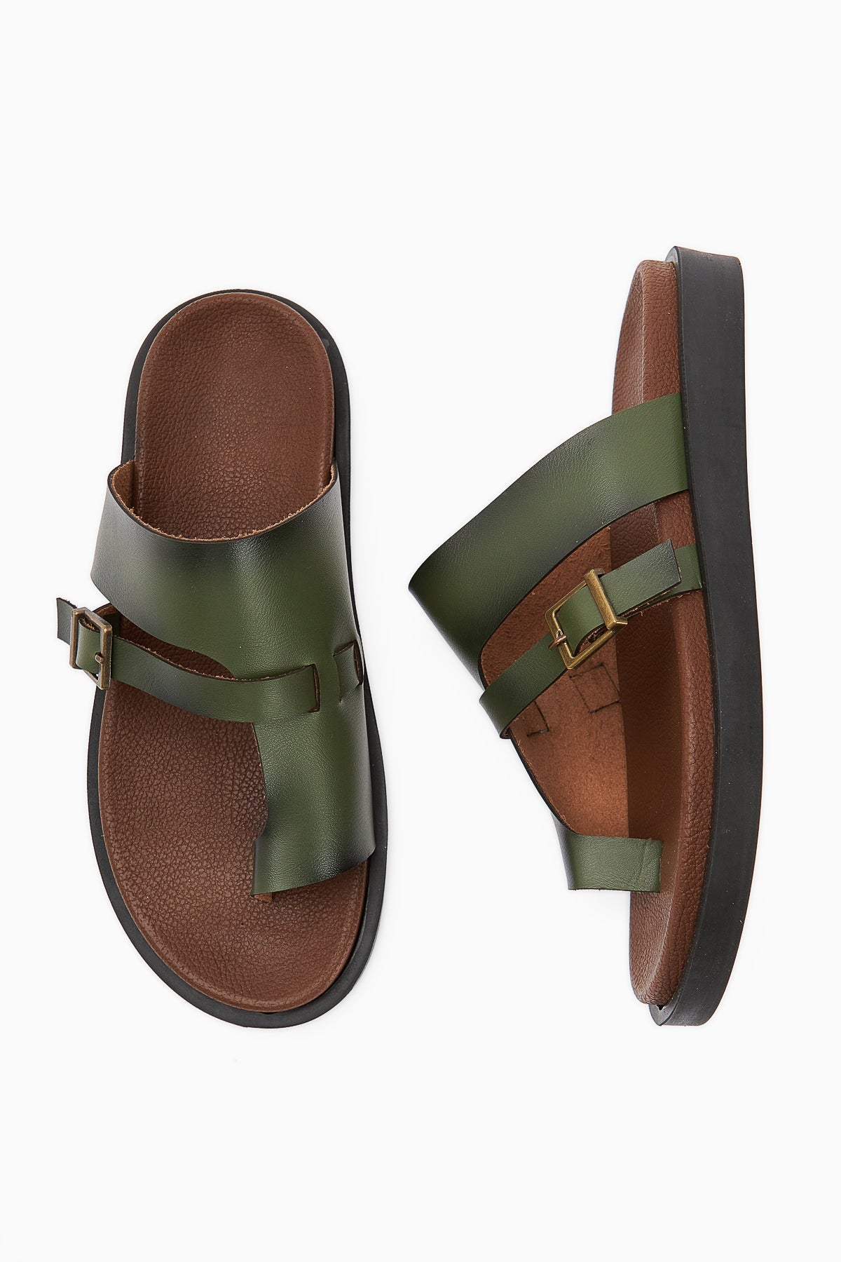 Enisa – Olive Toe-Post Slide (Women)