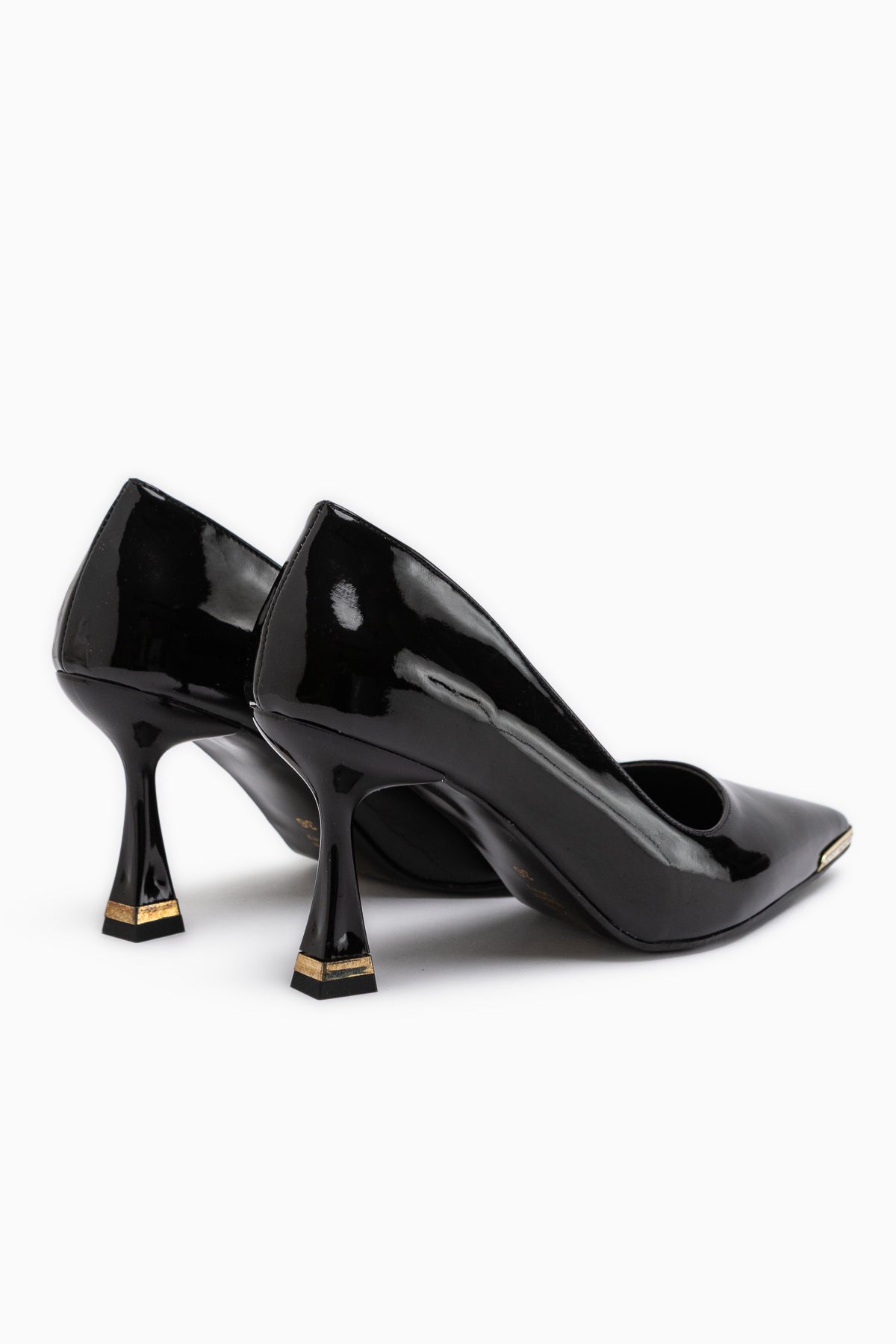 Sydney Black Patent Stone Detailed Women’s Heeled Shoes