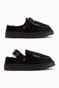 Cathy Black Suede Fur Women’s Slippers