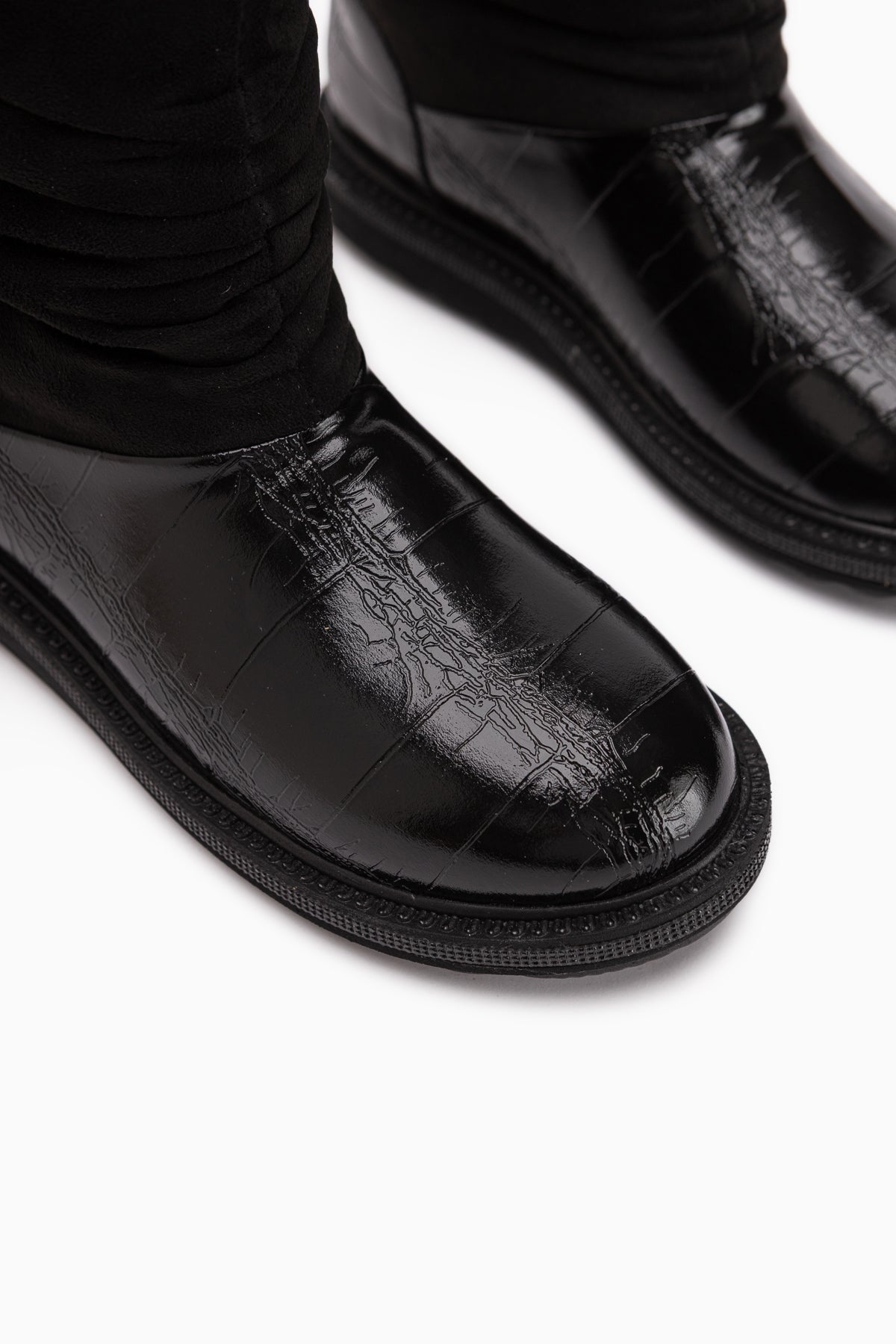 Farida Black Stone Detailed Women’s Boots