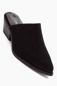 Teresa Genuine Leather Black Heeled Women’s Slippers