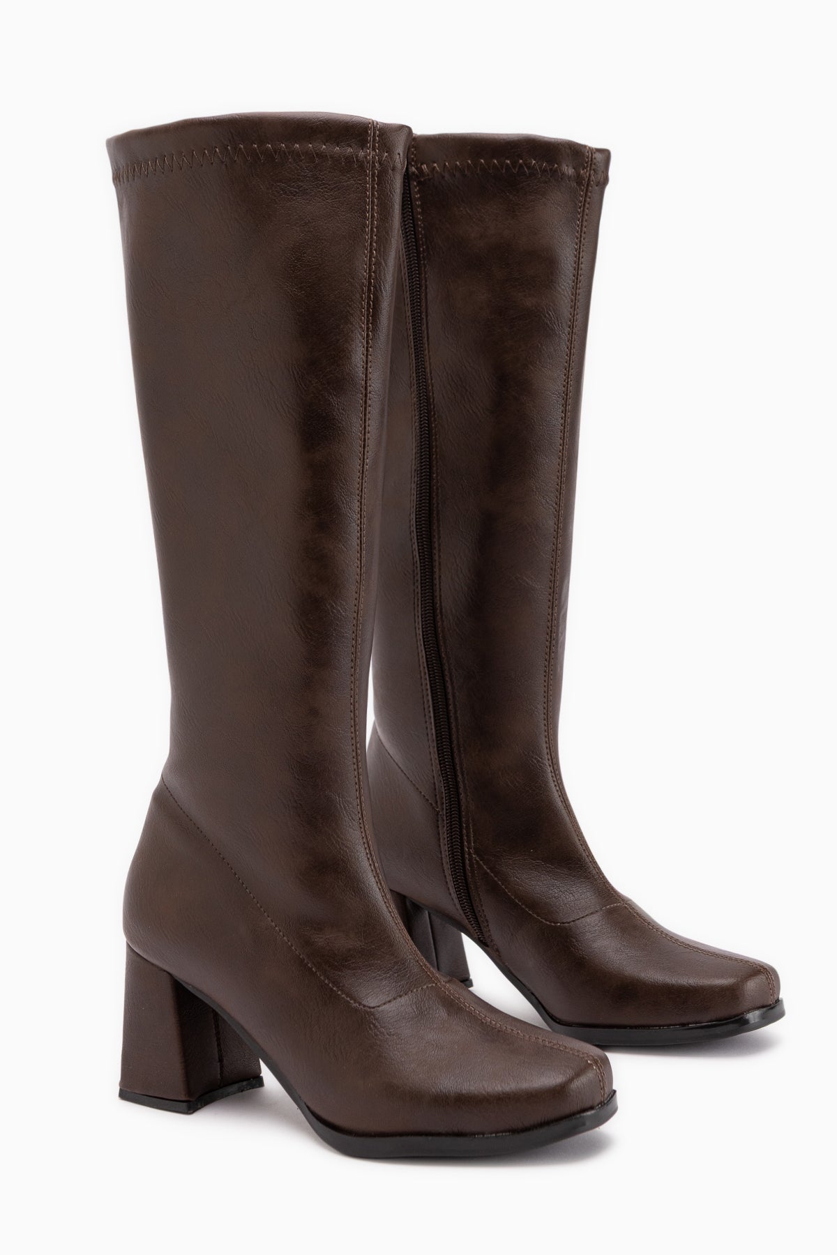 Evie Brown Square Toe Women’s Stretch Boots