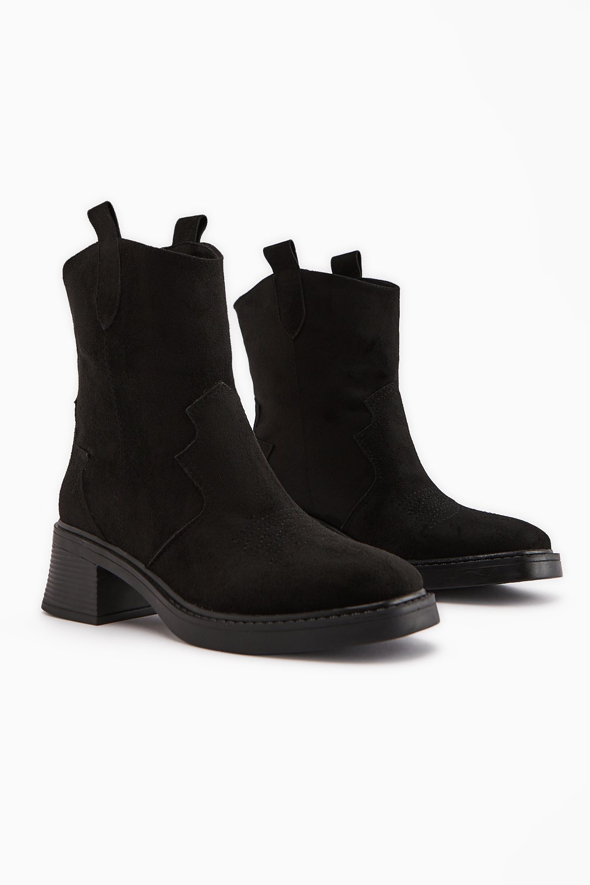 Mindra Black Suede Embroidered Women's Boot