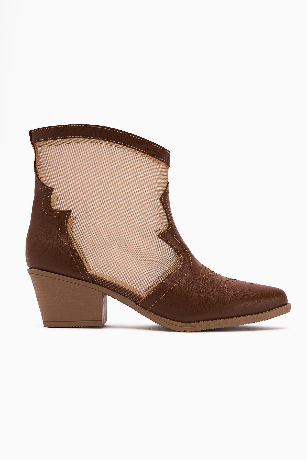 Sevala Taba Embroidered Western Women's Summer Boots with Transparent Details