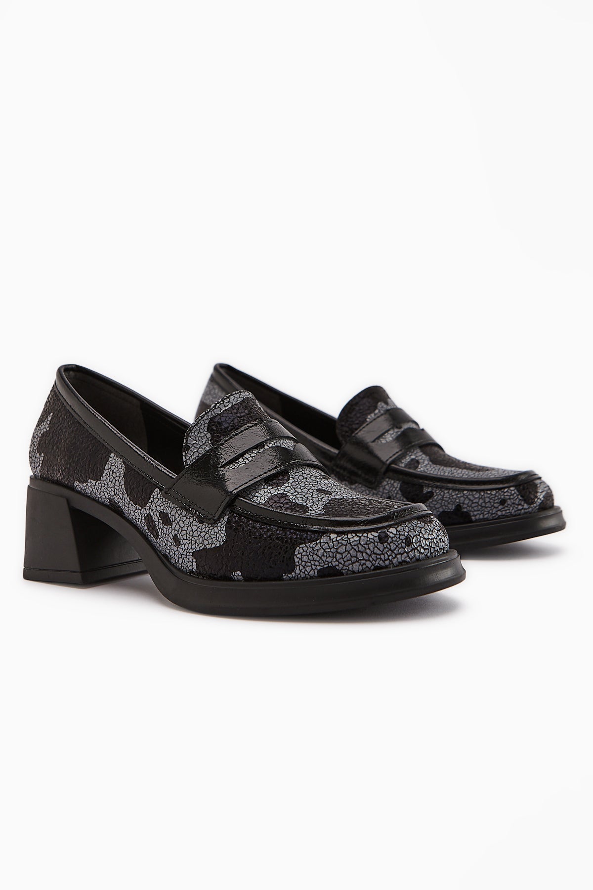 Keyla Black Monochrome Patterned Women's Loafer