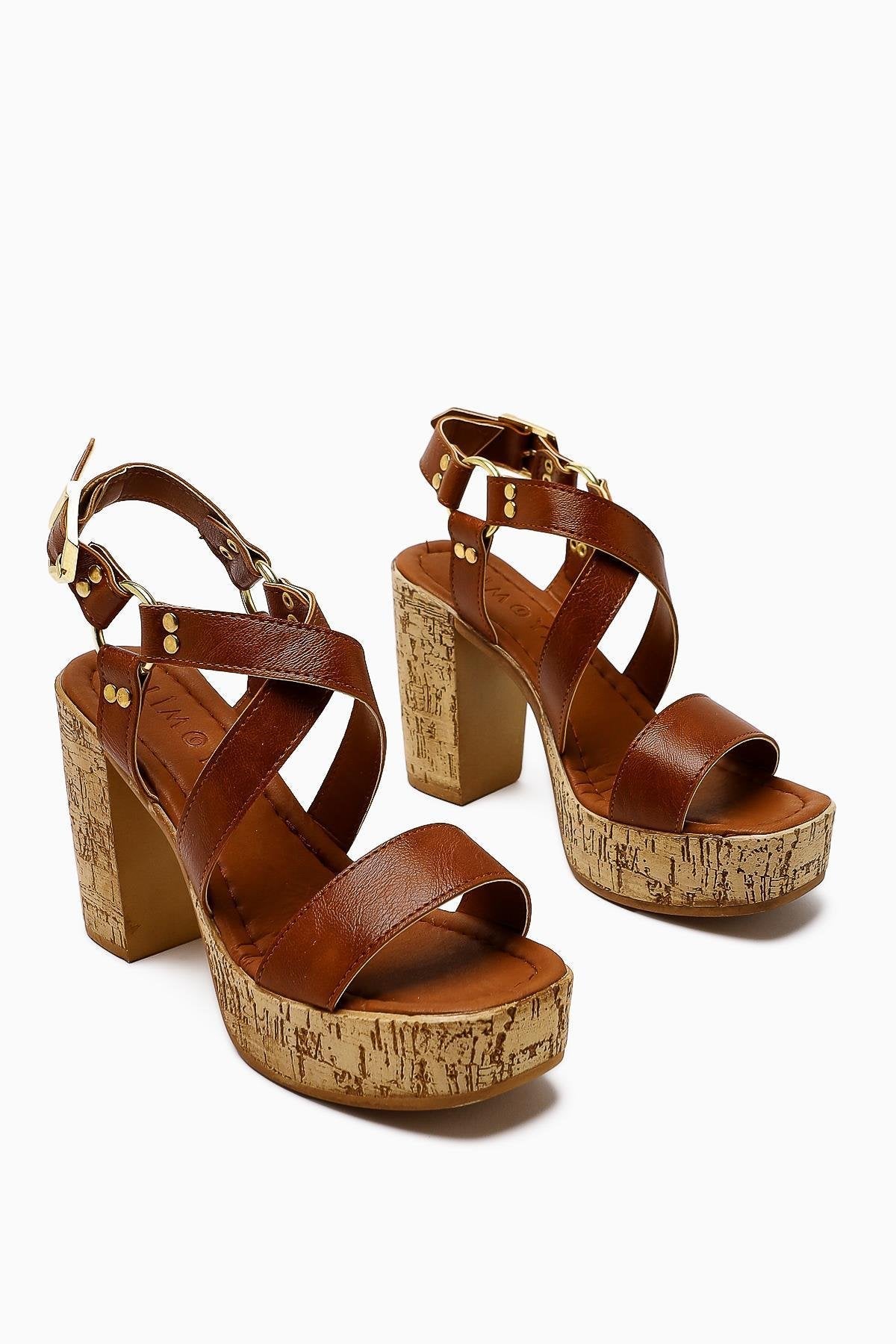 Havannah Taba Cross-Strap Platform Heeled Sandals